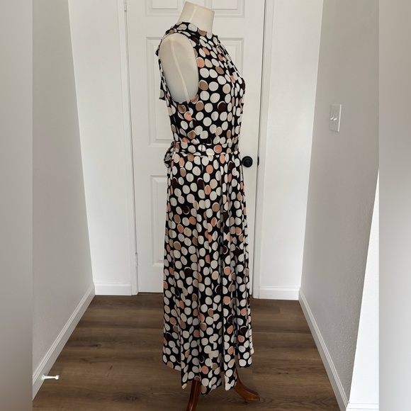 EUC Anne Klein Polka Dot Maxi Dress with Bow Accent Size 4 - Picture 3 of 10